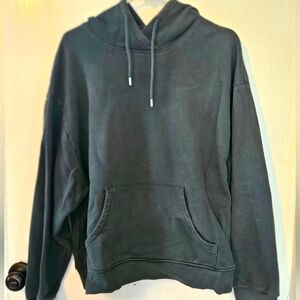 Shorter waist pullover hoodie